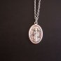 Oxidized Silver Saint Apollonia Medal on a 24" Stainless Steel Necklace ~