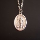 Oxidized Silver Saint Lazarus Medal on a 24" Stainless Steel Necklace ~ The Sick