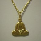 Brass Buddha on a 24" Gold Plated Necklace PEACE BUDDHISM KARMA