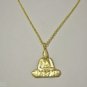 Raw Brass Buddha on Gold Plated Necklace BUDDHISM ~ This is a beautiful necklace