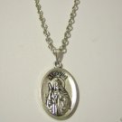Antiqued Silver Plated Saint Jude on a 24" Stainless Steel Necklace