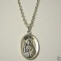 Antiqued Silver Plated Saint Jude on a 24" Stainless Steel Necklace