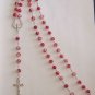 Confirmation Rosary Red Crackle Glass 8mm Round Beads ~ Great Gift