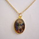 Gold Plated St. Michael  Medal on a 24" Gold Pltd Necklace ~ Beautifully Colored