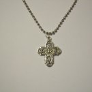 4 Way Cross on a 30" Stainless Steel Ball Chain Necklace ~ Will not tarnish or rust