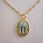 Gold Plated Our Lady of Grace Medal on 24" Gold Pltd Necklace ~ Beautifully Colored