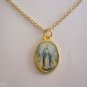 Gold Plated Our Lady of Grace Medal on 24" Gold Pltd Necklace ~ Beautifully Colored