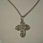 Pewter 4 Way Cross on a 24" Stainless Steel Necklace St. Christopher St. Joseph