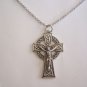 Beautiful Antiqued Silver Plated Celtic Crucifix on a 24" Stainless Steel Necklace