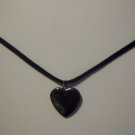 A Beautiful Hematite Heart on an 18" Black Suede Necklace