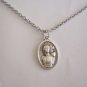 ** NEW ** Oxidized Silver Plated St. Sebastian on a 24" Stainless Steel Necklace