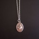 Oxidized Silver Saint Anthony on a 24" Stainless Steel Necklace ~  Lost Things