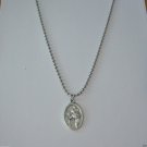 St. Christopher and St. Anthony on a 24" Stainless Steel Ball Chain Necklace