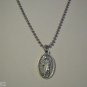 Oxidized Silver Plated Archangel Raphael on 24" Stainless Steel Ball Chain Necklace