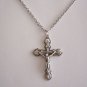 Silver Plated Scalloped Shell Crucifix on a 24" Stainless Steel Necklace