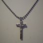 Small Silver Plated Crucifix on 24" Stainless Steel Ball Chain Necklace ~ Free Ship