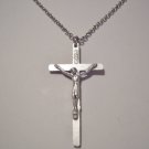 Large 2" Silver Oxidized Crucifix on a 24" Stainless Steel Necklace FREE SHIPPING!!!