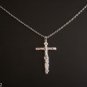 Silver Plated Comfort Crucifix on a 24" Stainless Steel Necklace