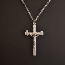 Silver Plated La Salette Crucifix on a 24" Stainless Steel Necklace