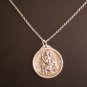 Large 1 1/2" Oxidized St. Christopher Medallion on a Stainless Steel Necklace