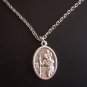 Oxidized Silver Plated St. Christopher on a 24" Stainless Steel Necklace