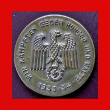 WWII German Tinnie - Wir K&Atilde;&curren;mpfen Gegen Hunger und K&Atilde;&curren;lte  1933-34
