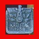 WWII German Tinnie - “Kreistag 1939”, Solid-Backed, Metal; Maker's Mark - 400-1939