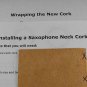 Natural Saxophone Neck Cork w/ Instructions any sax 2" x 3-7/16" FREE SHIPPING