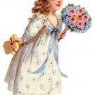 Vintage SUN Dress Girls BLUE ORGANDY DOTTED SWISS Embroidery Lace PLAYPAL Female