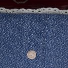 Vtg Cotton Calico Fabric Blue White Tiny Floral Leaf Dolls Bisque Bears Quilt