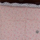 Vtg Cotton Fabric Calico Floral Print Pink Roses Blue Dolls Hitty Bisque Unused