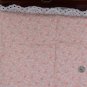 Vtg Cotton Fabric Calico Floral Print Pink Roses Blue Dolls Hitty Bisque Unused