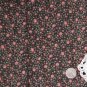 Vtg Cotton Fabric Tiny Calico Floral Mauve Black Green Hitty Dolls Bisque French
