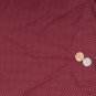 Vtg Red Wine Ecru Cotton Fabric Tiny Dots Antique Bisque Bleuette China Dolls