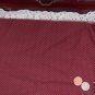 Vtg Red Wine Ecru Cotton Fabric Tiny Dots Antique Bisque Bleuette China Dolls
