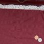 Vtg Red Wine Ecru Cotton Fabric Tiny Dots Antique Bisque Bleuette China Dolls