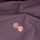 Vtg CHINA FRENCH BISQUE BLEUETTE Doll Dress Cotton Fabric PINK WINE PRINT