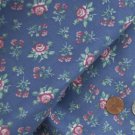 Vtg 100% Cotton Fabric NOS BLUE 4 CHINA FRENCH BISQUE BLEUETTE PINK FLORAL