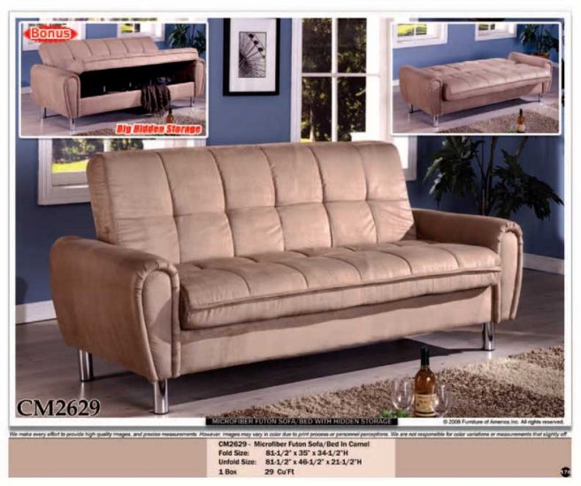 ONE NEW CONTEMPORARY MICROFIBER FUTON SOFA BED WITH ...