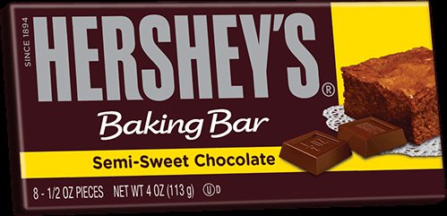 Hershey's Semi-sweet Chocolate Baking Bar 4 oz (Pack of 2)