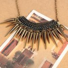 Women Retro Chic Rivet Pendant Sweater Chain Necklace