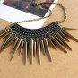 Women Retro Chic Rivet Pendant Sweater Chain Necklace