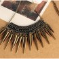 Women Retro Chic Rivet Pendant Sweater Chain Necklace