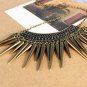 Women Retro Chic Rivet Pendant Sweater Chain Necklace