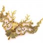 Women Retro Golden Deer Pendant Wide Alloy Necklace