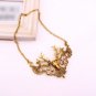 Women Retro Golden Deer Pendant Wide Alloy Necklace