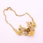 Women Retro Golden Deer Pendant Wide Alloy Necklace