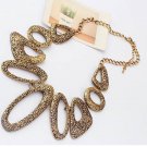 Women Exaggerated Geometric Golden Necklace