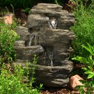 Outdoor Classics 24 inch Rock Falls Fountain with LED Lights