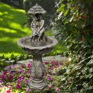 Outdoor Classics Lovers Umbrella Solar On Demand Fountain with LED Light & More